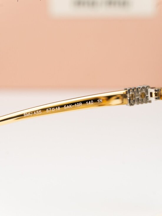 Miu Miu Women Sunglasses Gold Yellow Pilot MUA55S 5AK10R NEW AUTHENTIC main image 7